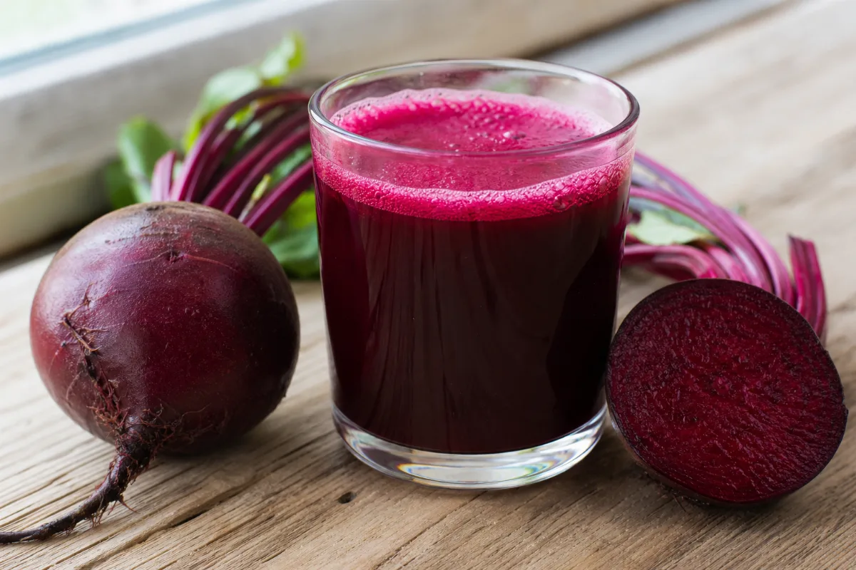 Close-up of beet juice