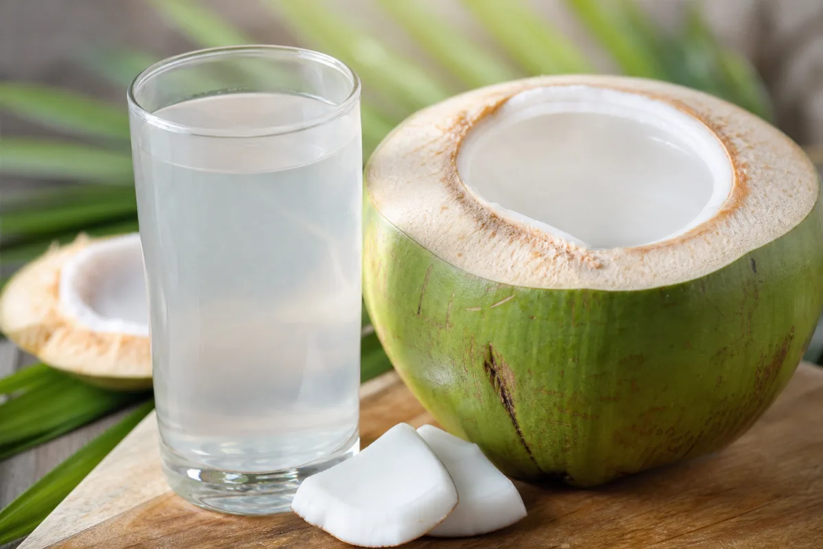 Close-up of coconut water