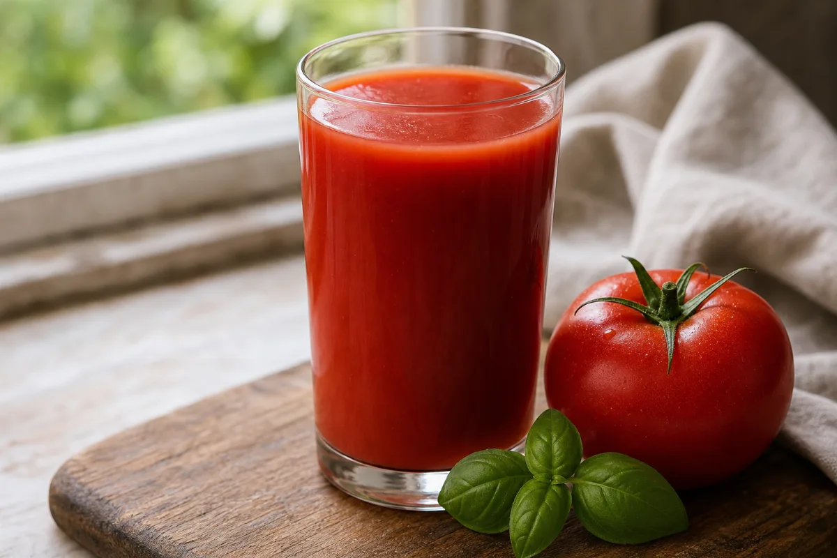 Close-up of tomato juice
