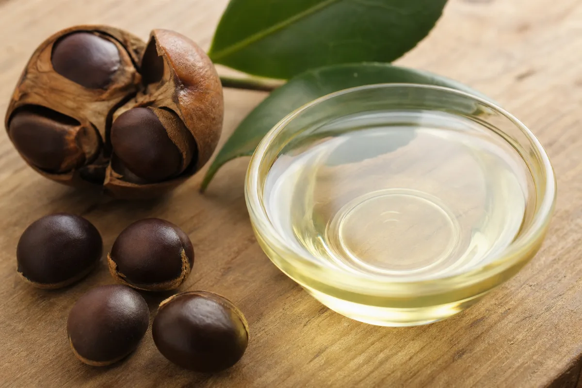 Close-up of camellia oil (tsubaki)