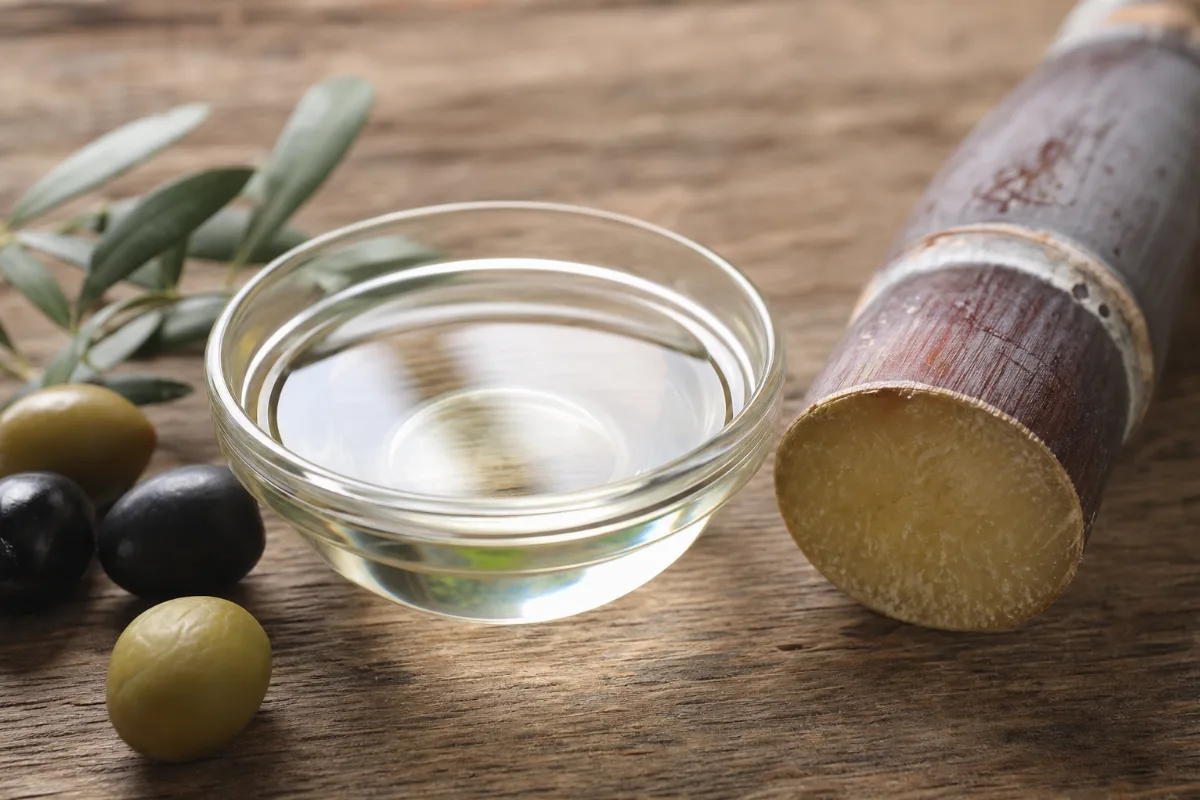 Close-up of squalane (olive and sugarcane)