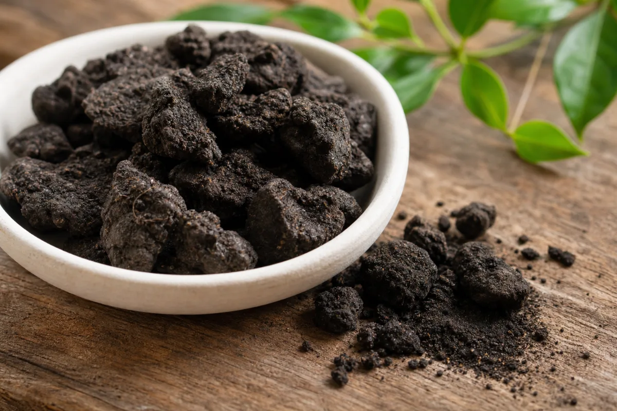 Close-up of fulvic and humic acid