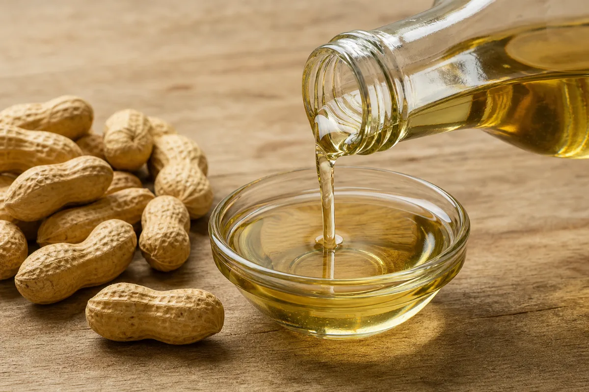 Close-up of peanut oil