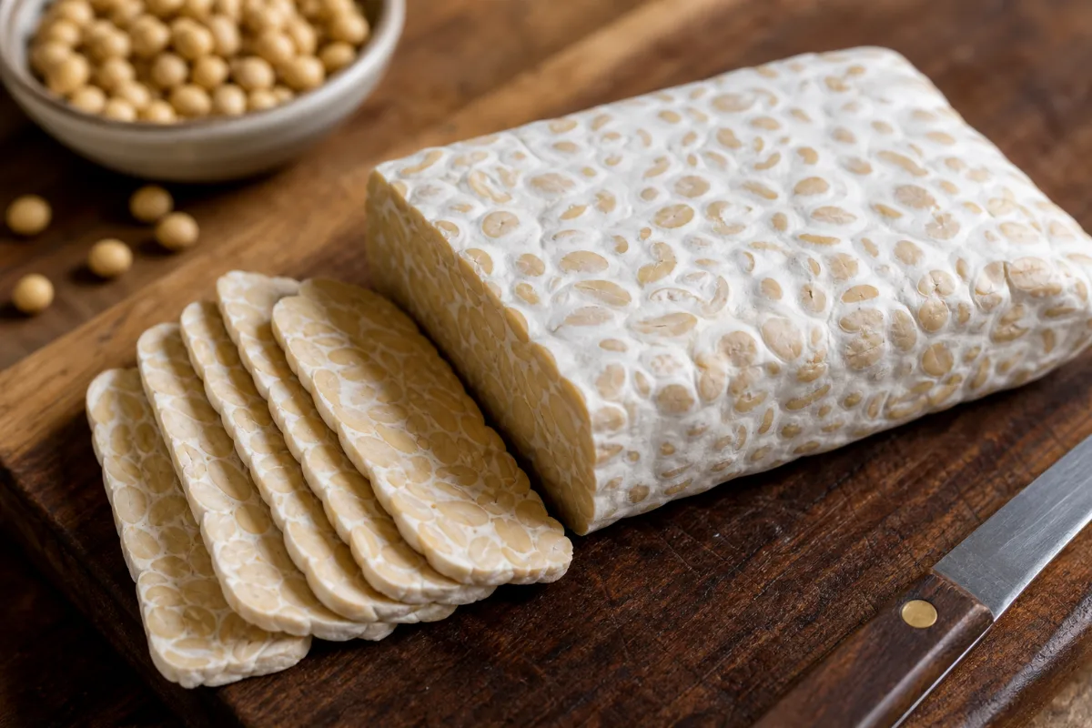 Close-up of tempeh