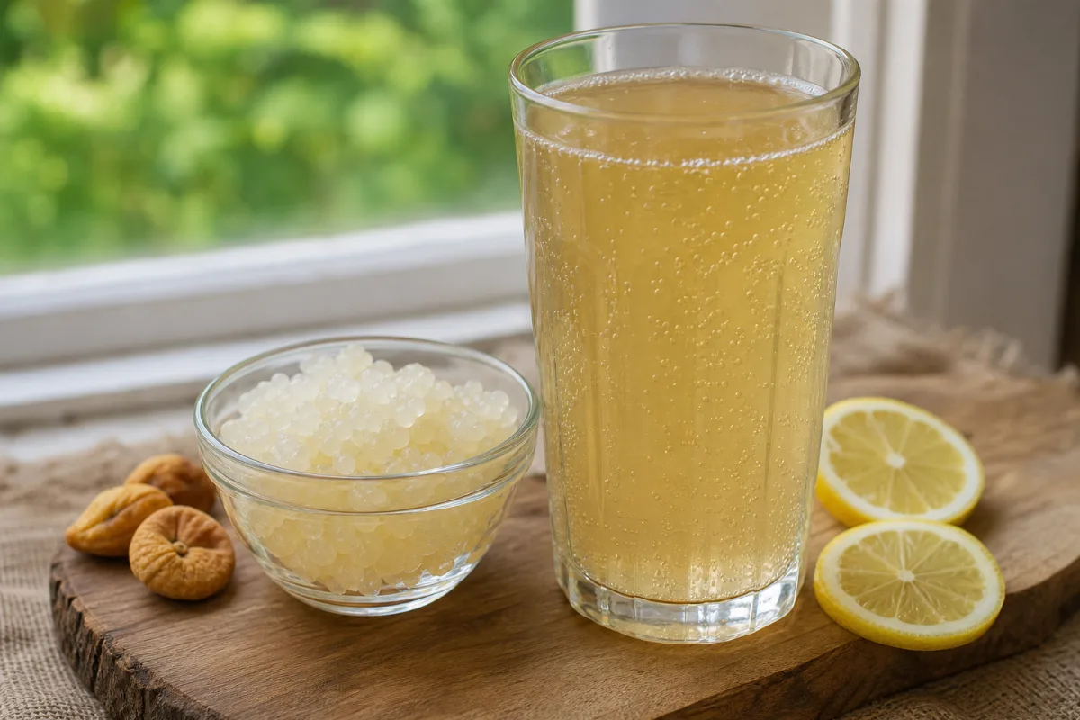 Close-up of water kefir (tibicos)