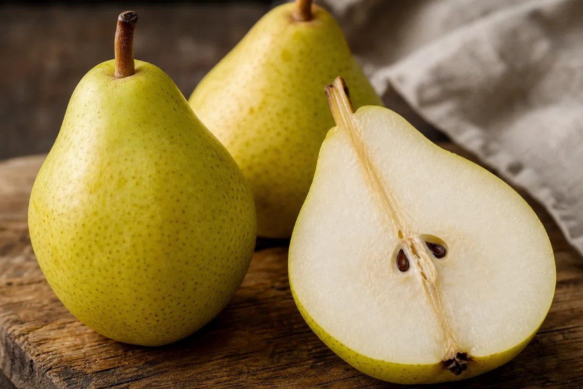 Close-up of pears
