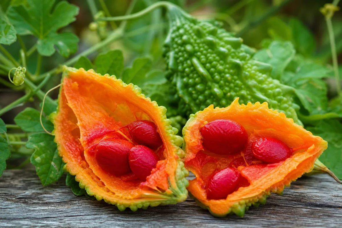 Close-up of bitter melon