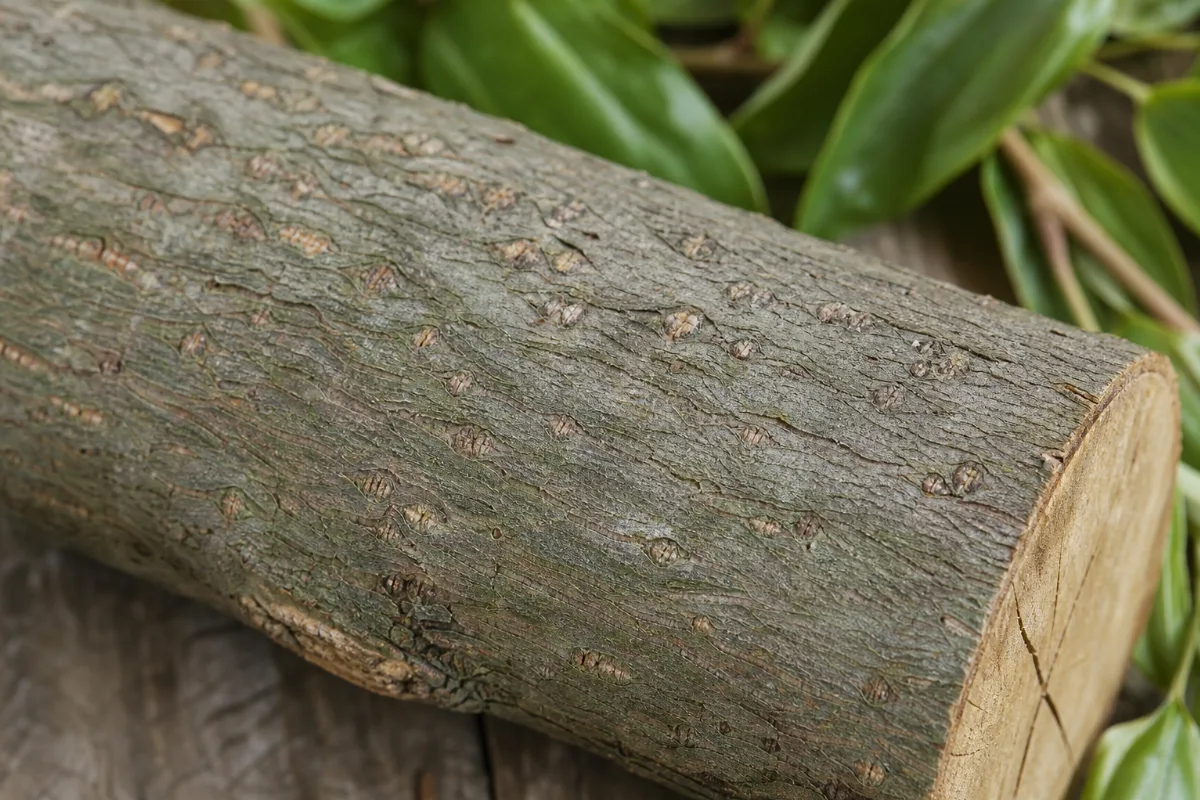 Close-up of eucommia (du zhong)