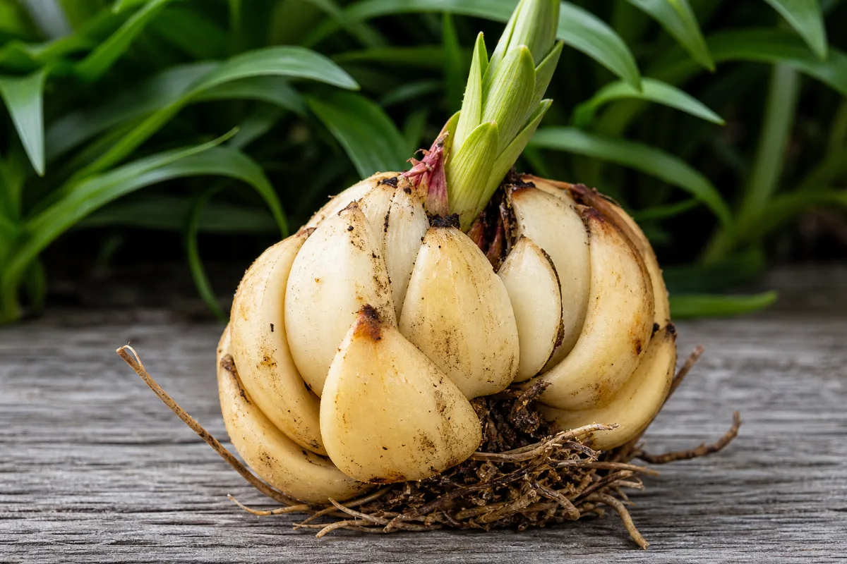 Close-up of lily bulb (bai he)