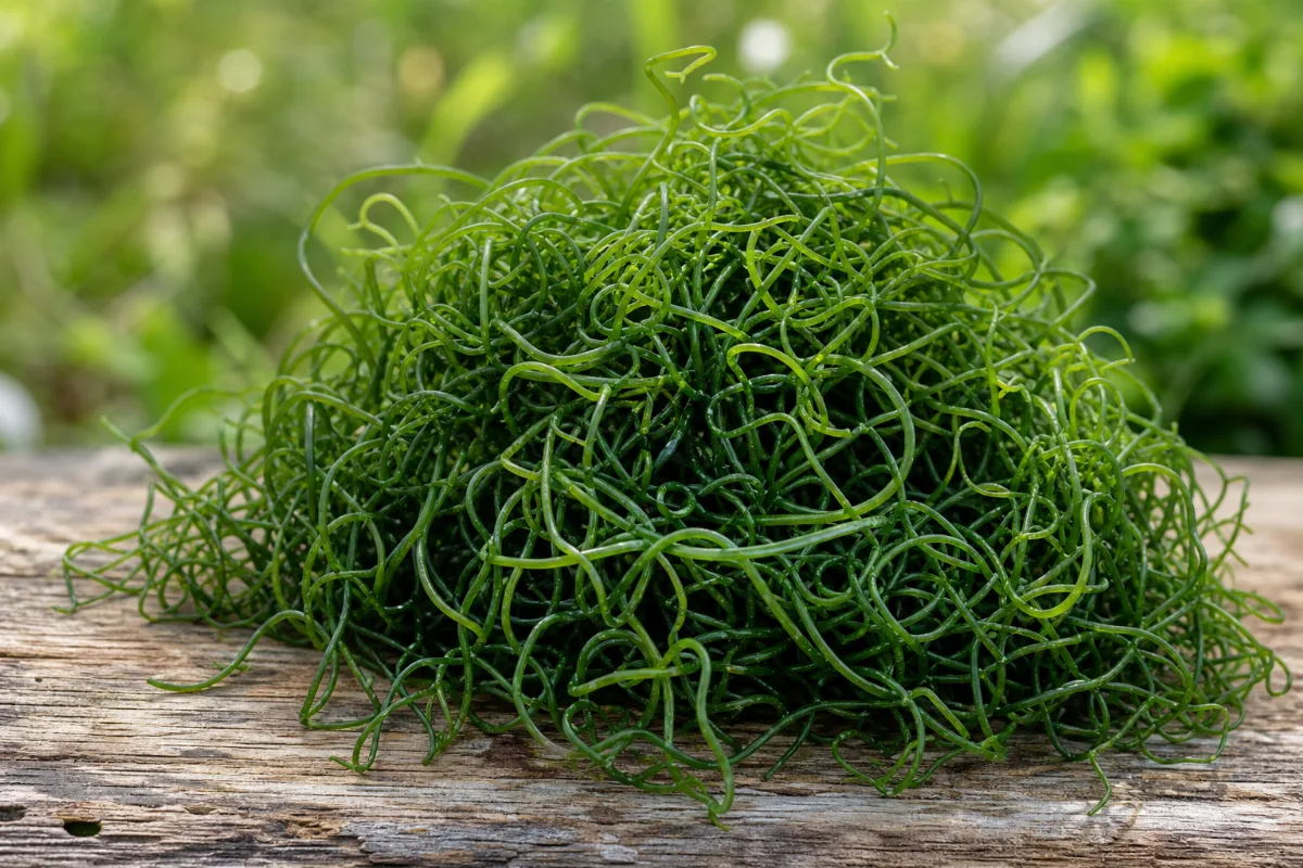 Close-up of spirulina
