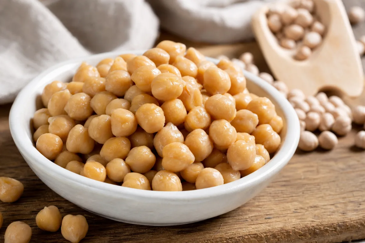 Close-up of chickpeas (garbanzo beans)