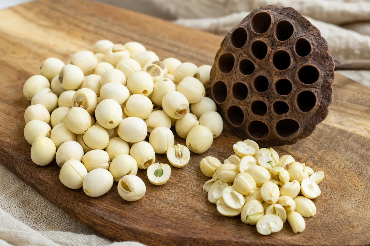 Close-up of lotus seeds