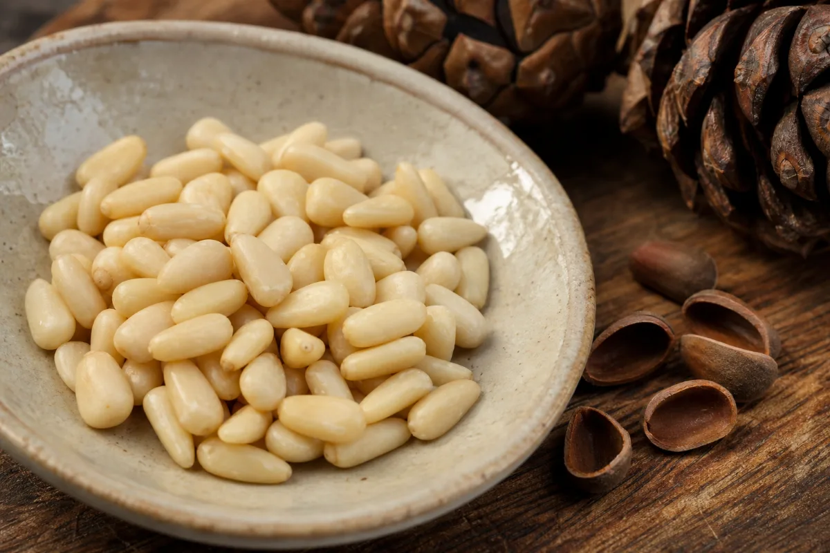 Close-up of pine nuts