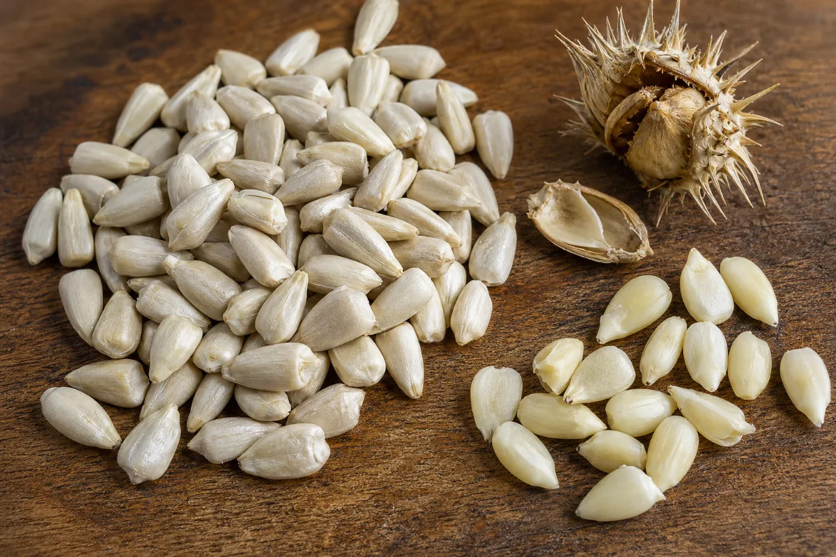 Close-up of safflower seeds