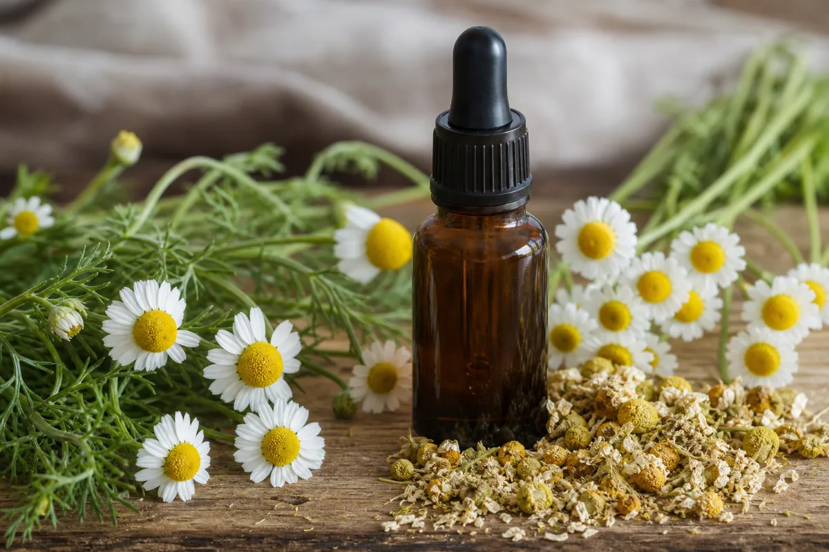 Close-up of chamomile oil