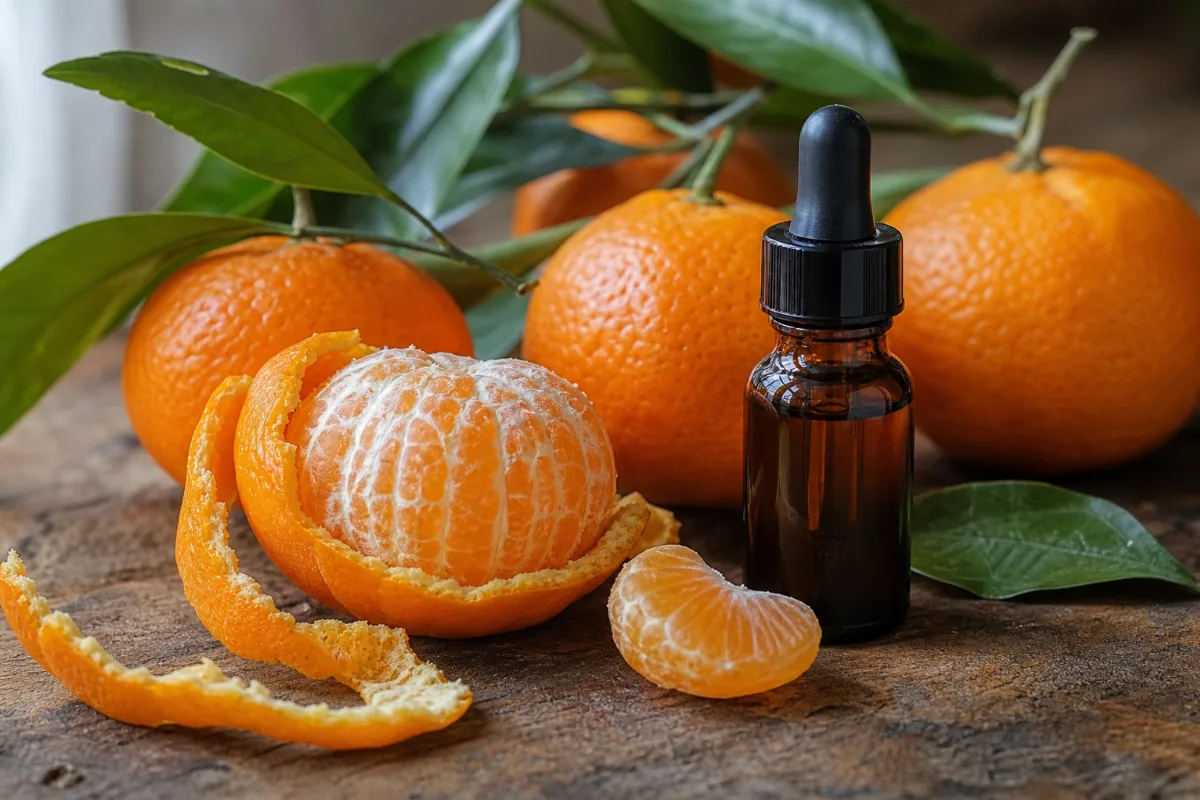 Close-up of mandarin and tangerine oil: evidence, safety and how it is used