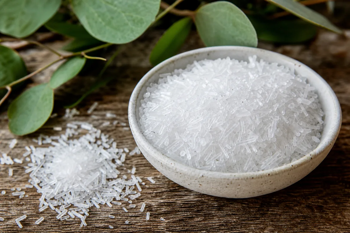Close-up of epsom salt (magnesium sulfate)