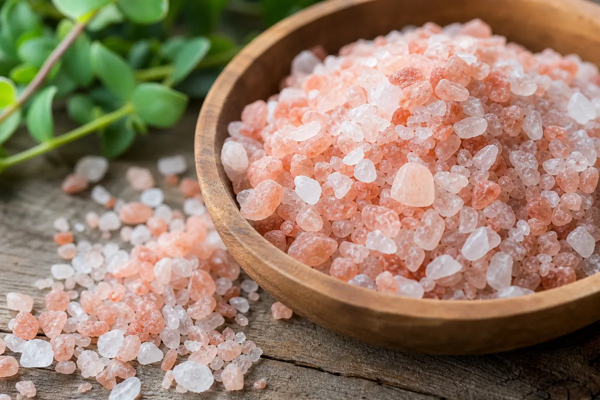 Close-up of himalayan pink salt