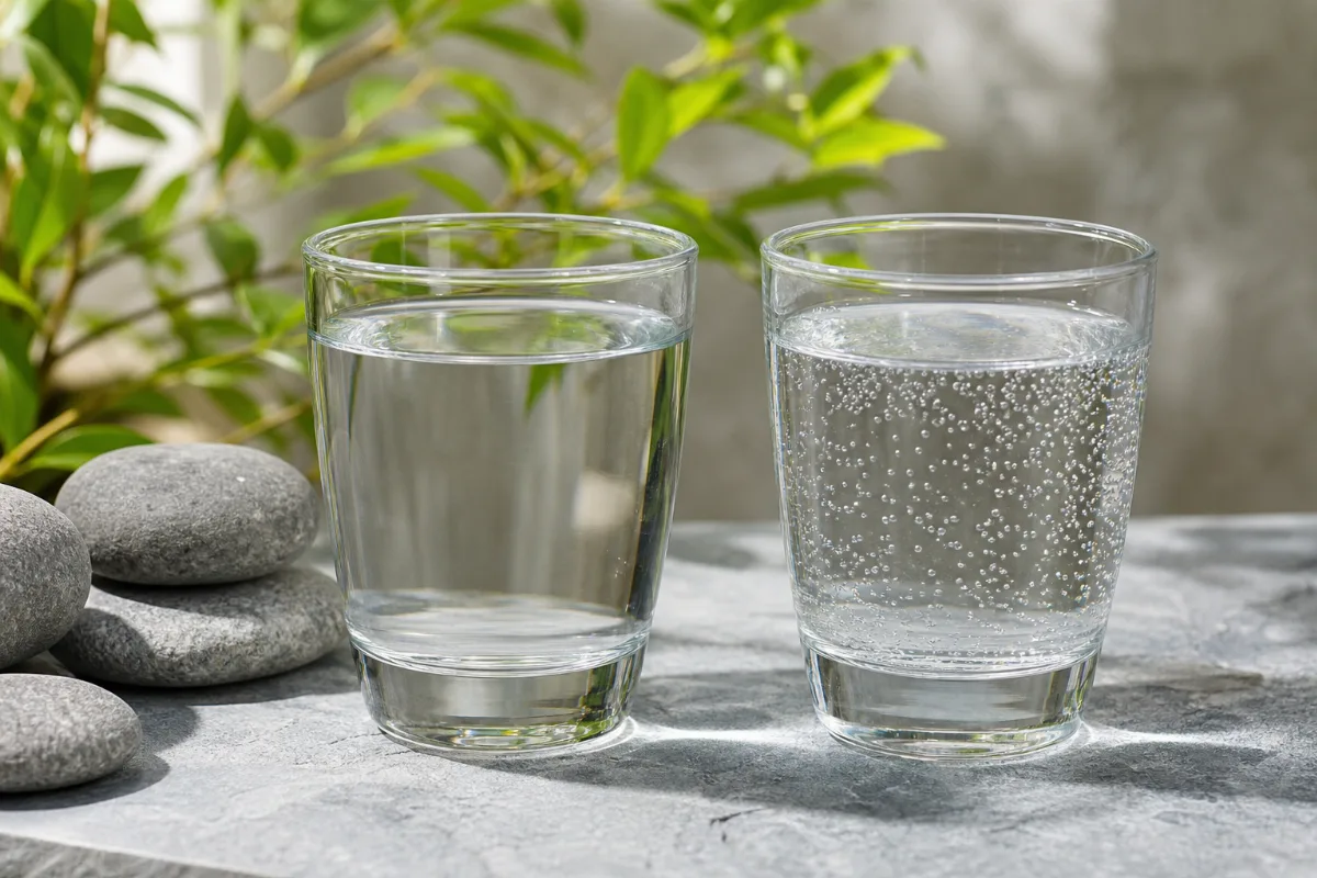 Close-up of mineral water