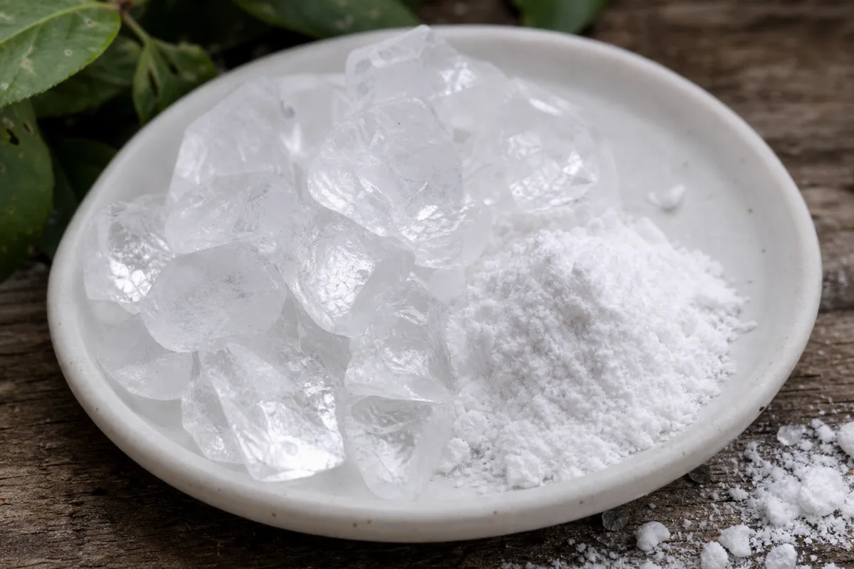 Close-up of potassium alum