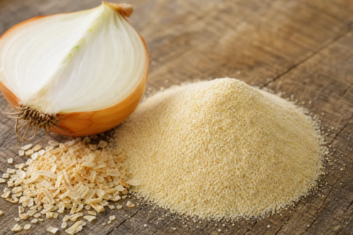 Close-up of onion powder