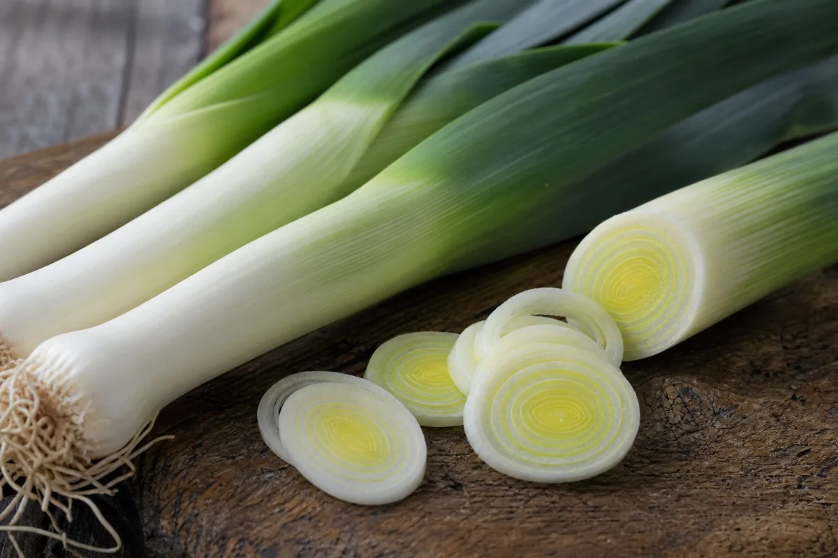 Close-up of leeks