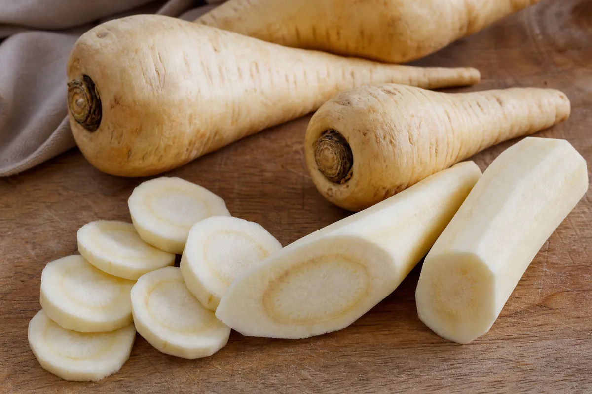 Close-up of parsnips